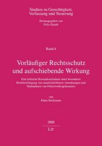 Produktbild: Vorl&auml;ufiger Rechtsschutz und aufschiebende Wirkung