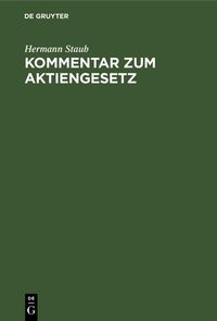 Produktbild: Kommentar zum Aktiengesetz