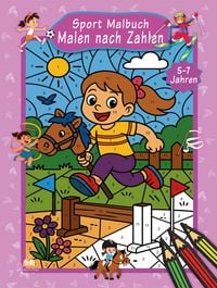 Produktbild: Malen nach Zahlen Sport Malbuch f&uuml;r M&auml;dchen ab 5&ndash;7 Jahren mit 50 Ausmalbildern
