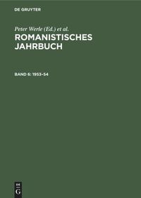 Bild vom Artikel Romanistisches Jahrbuch / (1953–54) vom Autor Daniel Jacob