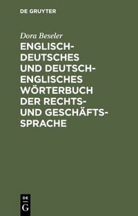 Produktbild: Englisch-deutsches und deutsch-englisches W&ouml;rterbuch der Rechts- und Gesch&auml;ftssprache