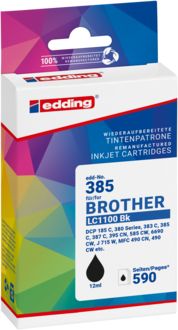 Produktbild: Edding Druckerpatrone ersetzt Brother LC-1100BK Kompatibel Schwarz EDD-385 18-385