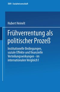 Produktbild: Fr&uuml;hverrentung als politischer Proze&szlig;