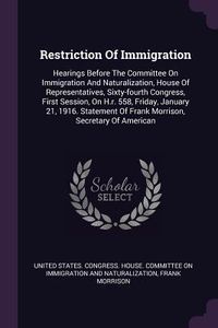 Produktbild: Restriction Of Immigration