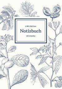 Produktbild: Notizbuch sch&ouml;n gestaltet mit Leseband - A5 Hardcover blanko - 100 Seiten 90g/m&sup2; - floral hellgrau