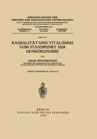 Produktbild: Kausalit&auml;t und Vitalismus vom Standpunkt der Denk&ouml;konomie