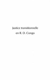 Produktbild: Justice transitionnelle en R.D. Congo