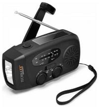 Produktbild: Technaxx TX-238 Notfallradio AM, FM Notfallradio Handkurbel, Solarpanel, Taschenlampe, wiederaufladbar Schwarz