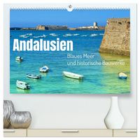 Produktbild: Andalusien, blaues Meer und historische Bauwerke (hochwertiger Premium Wandkalender 2026 DIN A2 quer), Kunstdruck in Hochglanz