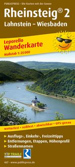 Produktbild: Wanderkarte Rheinsteig 02. Lahnstein - Wiesbaden 1 : 25 000