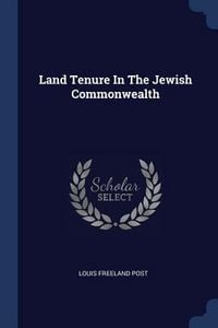 Produktbild: Land Tenure In The Jewish Commonwealth