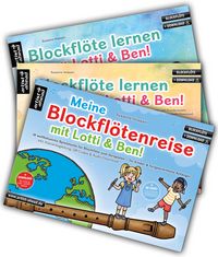 Produktbild: Blockfl&ouml;te lernen mit Lotti & Ben &ndash; Band 1 und 2 + Meine Blockfl&ouml;tenreise im Set!