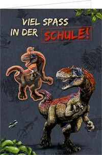 Produktbild: Grußkarte m. Anh. - Viel Spaß in der Schule! (T-Rex World)