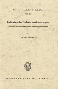 Produktbild: Kriterien der Subordinationsspanne