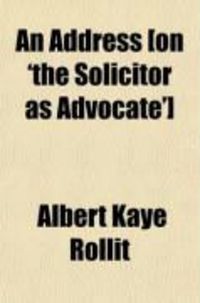 Produktbild: An Address [On 'The Solicitor as Advocate']