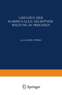 Produktbild: Grenzen der Kommunalen Selbstverwaltung in Preussen