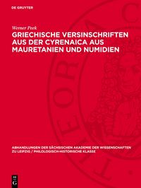 Produktbild: Griechische Versinschriften aus der Cyrenaica aus Mauretanien und Numidien