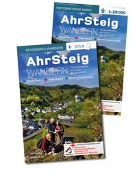 Produktbild: AhrSteig Wandern &ndash; Start-Set Buch & Karte 1: 25000. Offizielles Wander-Set zur endg&uuml;ltigen Trasse mit App-Anbindung.