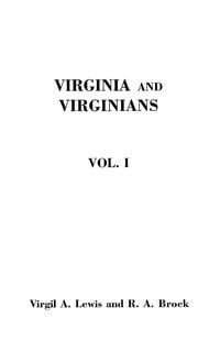Produktbild: Virginia and Virginians, 1606-1888. in Two Volumes. Volume I