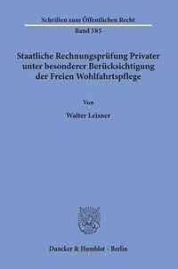 Produktbild: Staatliche Rechnungspr&uuml;fung Privater, unter besonderer Ber&uuml;cksichtigung der Freien Wohlfahrtspflege.