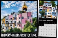 Produktbild: Hundertwasser Brosch&uuml;renkalender Architektur 2027