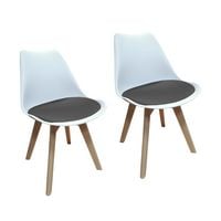 Produktbild: HTI-Living Stuhl Atlanta Wei&szlig;/Velvet Grau 2er-Set Stuhl Atlanta Wei&szlig;/Velvet Grau 2er-Set