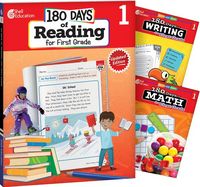 Produktbild: 180 Days(tm) Reading, Writing and Math for Grade 1: 3-Book Set