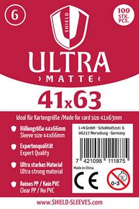 Produktbild: Shield Ultra Matte 6 - 100 Super Sleeves f&uuml;r Kartengr&ouml;&szlig;e 41 x 63 mm