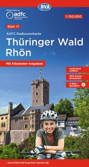 Produktbild: BVA ADFC Radtourenkarte Th&uuml;ringer Wald Rh&ouml;n 1:150.000