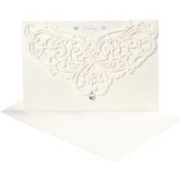 Produktbild: Creativ Company Karte & Kuvert, Kartengr&ouml;&szlig;e 12x17,7 cm, Umschlaggr&ouml;&szlig;e 18,x12,5 cm, 230 g, Naturwei&szlig;, 5er Set
