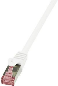 Produktbild: LogiLink CQ2071S RJ45 Patchkabel CAT 6 S/FTP 5.00 m Wei&szlig; Flammwidrig, mit Rastnasenschutz 1 St.