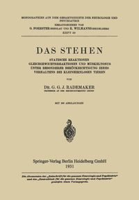 'Das Stehen' von 'Gysbertus Godefriedus Johannes Rademaker' Buch
