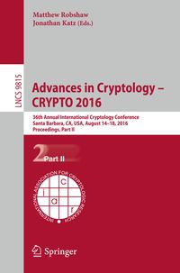 Produktbild: Advances in Cryptology &ndash; CRYPTO 2016