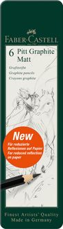 Produktbild: Faber-Castell Bleistift Pitt Graphite Matt, 6er Metalletui