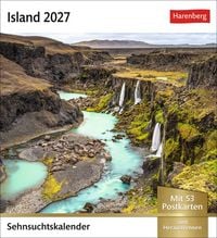 Produktbild: Island Sehnsuchtskalender 2027 - Wochenkalender mit 53 Postkarten