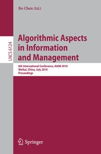 Produktbild: Algorithmic Aspects in Information and Management