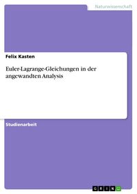 Produktbild: Euler-Lagrange-Gleichungen in der angewandten Analysis