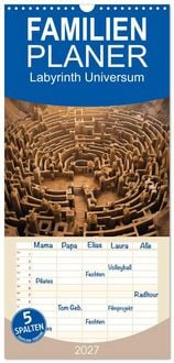 Produktbild: Familienplaner 2027 - Labyrinth Universum mit 5 Spalten (Wandkalender, 21 x 45 cm) CALVENDO