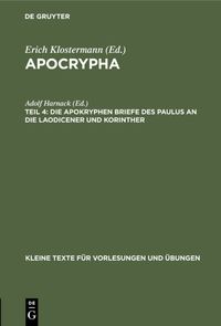 Produktbild: Die apokryphen Briefe des Paulus an die Laodicener und Korinther