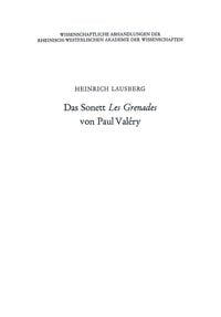 Produktbild: Das Sonett Les Grenades von Paul Val&eacute;ry