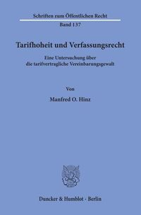 Produktbild: Tarifhoheit und Verfassungsrecht.