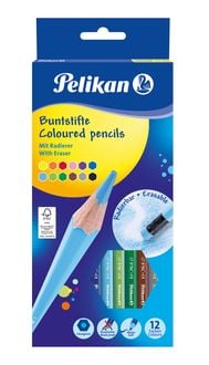 Produktbild: Pelikan Buntstifte mit Radierer 12er Set