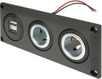 Produktbild: ProCar Einbausteckdose mit USB-A Doppelsteckdose + 2 Powersteckdosen Belastbarkeit Strom max.=20 A 12 V, 24 V