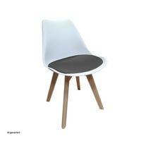 Produktbild: HTI-Living HTI-Living Esszimmerstuhl Samt Atlanta Wei&szlig;/Grau