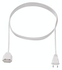 Produktbild: Bachmann 233.285 Strom Verl&auml;ngerungskabel 2.5 A Wei&szlig; 3.00 m H03VVH2-F 2X 0,75 mm&sup2;