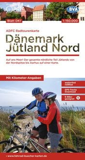Produktbild: BVA ADFC Radtourenkarte D&auml;nemark/J&uuml;tland Nord 1:150.000