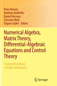 Produktbild: Numerical Algebra, Matrix Theory, Differential-Algebraic Equations and Control Theory