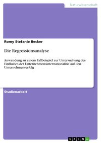 Produktbild: Die Regressionsanalyse