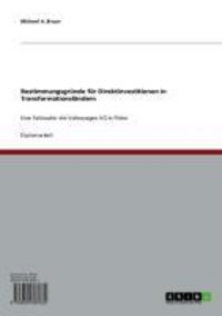 Produktbild: Bestimmungsgr&uuml;nde f&uuml;r Direktinvestitionen in Transformationsl&auml;ndern