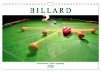 Produktbild: Billard. Konzentration - Sport - Spannung (Wandkalender 2026 DIN A4 quer), CALVENDO Monatskalender